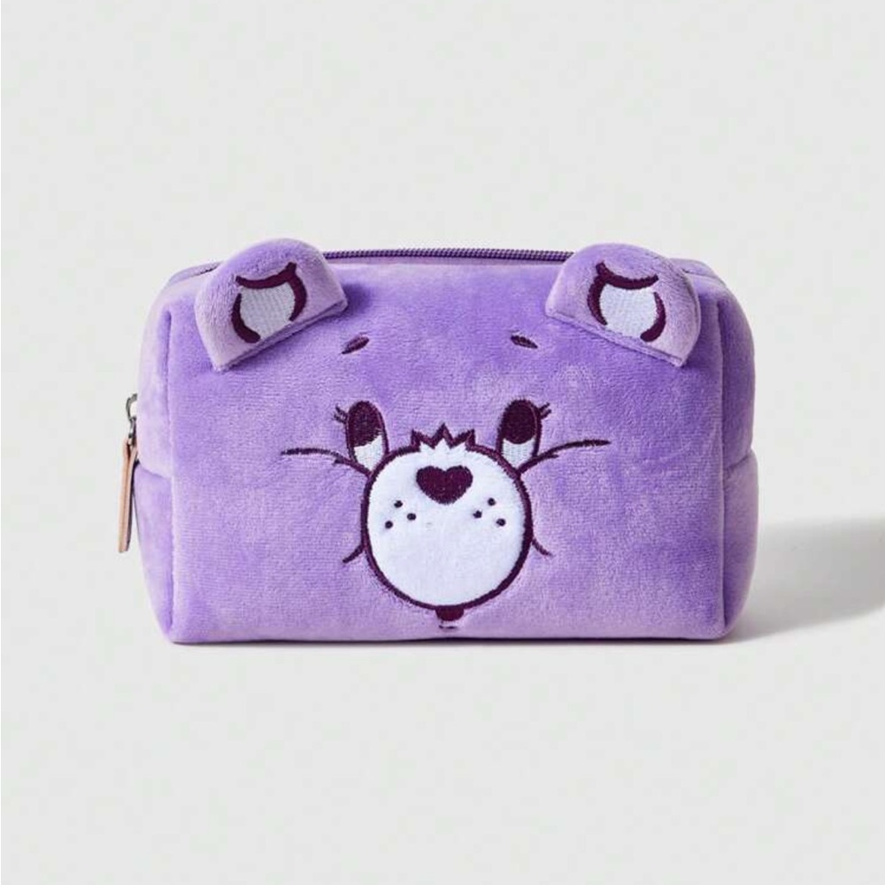Rebellious Rose X Care Bears Purple Bear Velvet Makeup Storage Bag